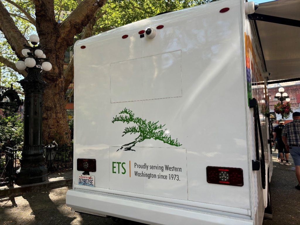 The backside of the TIM vehicle features ETS's logo