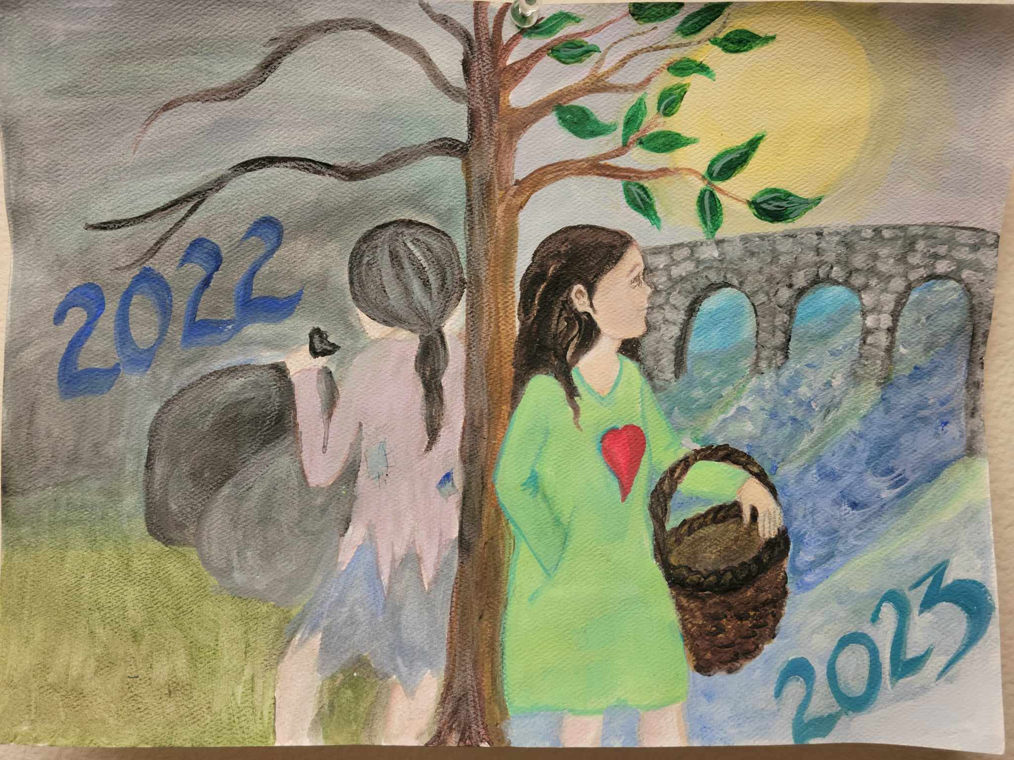 Patient artwork depicts how life changed for the artist between 2022 and 2023